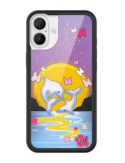 Dolphin Sunset iPhone 16 Plus Case