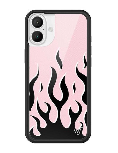 Flames | Pink & Black iPhone 16 Plus Case