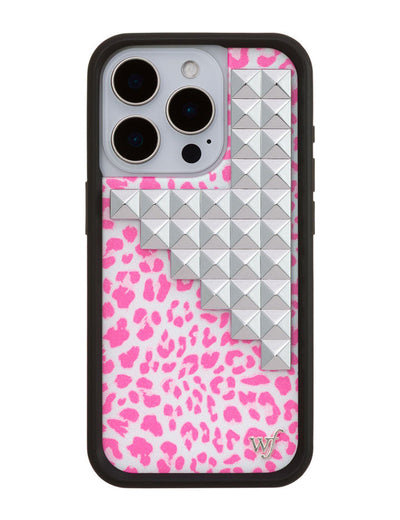 Pink Meow Stud iPhone 15 Pro Case