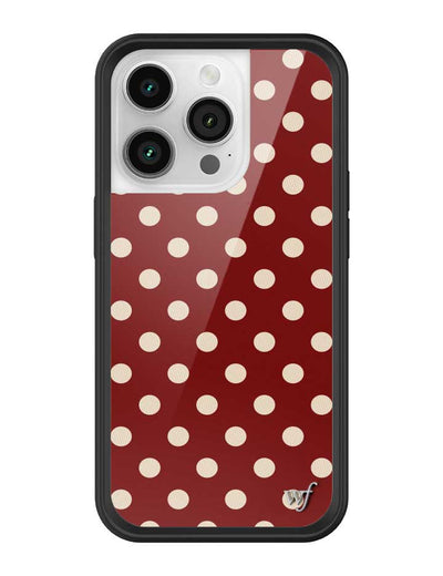 Polka Dot | Burgundy and Cream iPhone 14 Pro Case