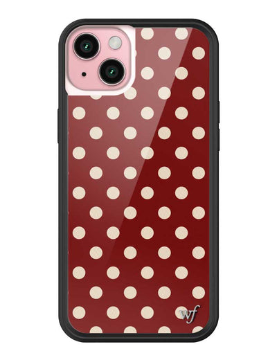 Polka Dot | Burgundy and Cream iPhone 15 Plus Case