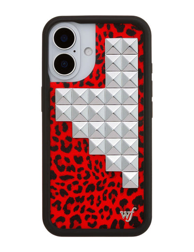 Red Meow Stud iPhone 16 Case