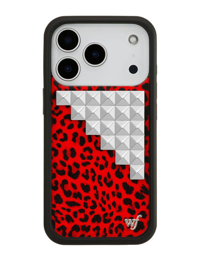 Red Meow Stud iPhone 17 Pro Case