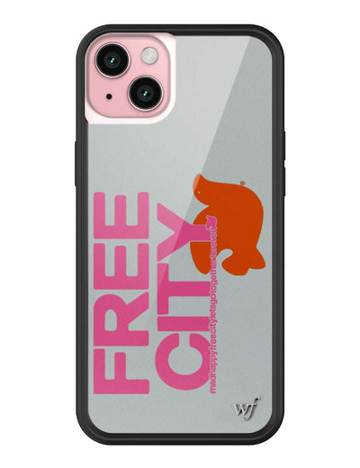 THE MADHAPPY & FREECITY TOGETHERFOREVER / GREY & PINK iPhone 15 Plus Case