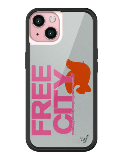 THE MADHAPPY & FREECITY TOGETHERFOREVER / GREY & PINK iPhone 15 Case