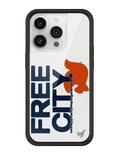 THE MADHAPPY & FREECITY TOGETHERFOREVER / WHITE & NAVY iPhone 14 Pro Case