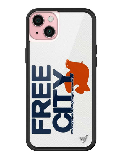 THE MADHAPPY & FREECITY TOGETHERFOREVER / WHITE & NAVY iPhone 15 Plus Case
