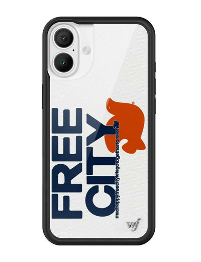 THE MADHAPPY & FREECITY TOGETHERFOREVER / WHITE & NAVY iPhone 16 Plus Case