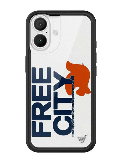 THE MADHAPPY & FREECITY TOGETHERFOREVER / WHITE & NAVY iPhone 16 Case
